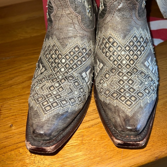 Golden Guns Distressed Brown Embroidered/Crystal   Western Boots  US6 MEX23 - Picture 2 of 12